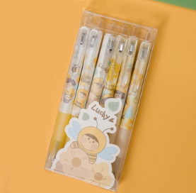 Yomi Gel Ink Pen Set of 6 - 0.5mm Black尤美蜜语按动中性笔