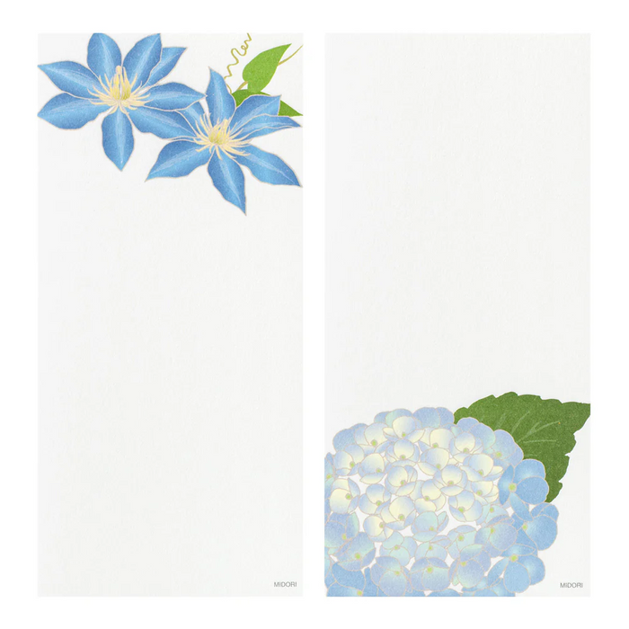 Midori - Message Letter Pad 603 - Four Designs - Summer Flowers S5日本MIDORI 603款便笺信纸套装 四图案夏日花卉S5