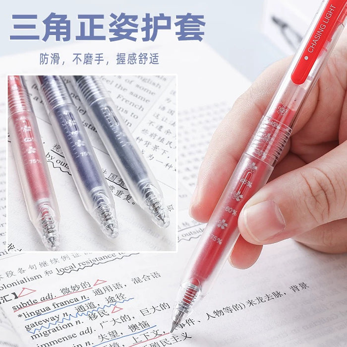 DOMI 994 Gel Pen 0.5mm Red东米994追光按动中性笔简约风刻度 0.5 红色