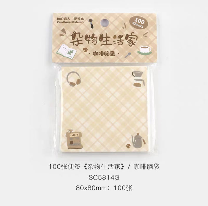 CardLover Artistic Memopad 100sheets 信的恋人便签本 杂物生活家 咖啡脑袋 100张 80x80mm