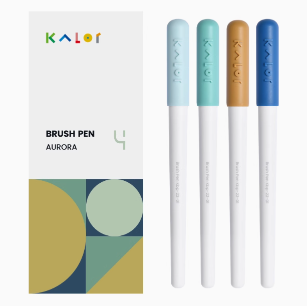 KALOR Brush Pen Box Set 4pcs - Aurora 绮采秀丽笔软头柔绘笔4支盒装 极光之夜
