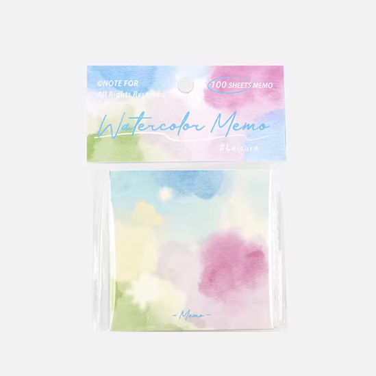 NOTE FOR 100 Sheets Squared Memo 方形便签纸 水彩记事笺系列 惬意时光