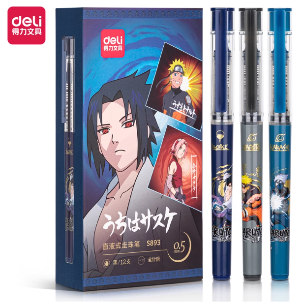 DELI NARUTO S893 Gel Ink Pen - 得力火影忍者直液式走珠笔 黑色
