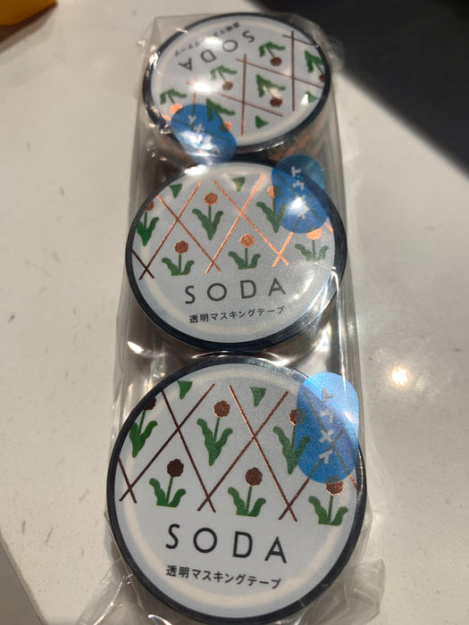 soda transparent masking tape dandelion