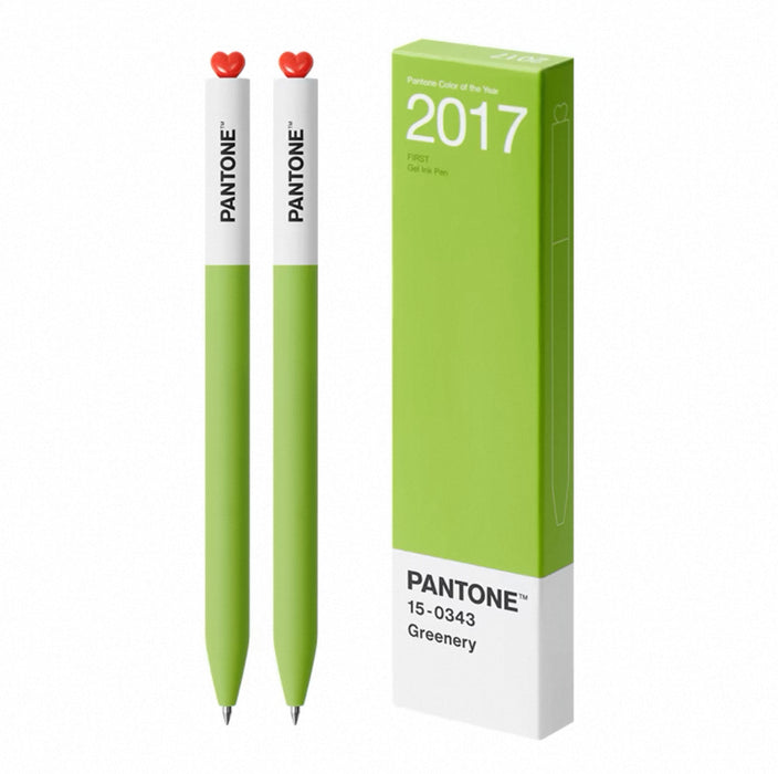 KACO FIRST & PANTONE GEL INK PEN 2017 Greenery 0.5mm Black 15-0343 2pcs KACO FIRST初心潘通联名款PANTONE年度代表色中性笔0.5mm黑色墨水2支装-2017年 草木绿