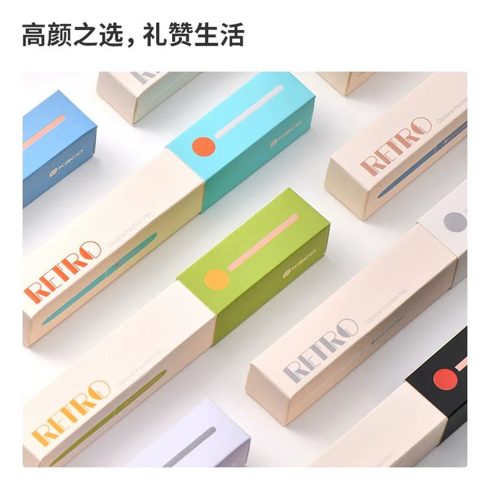 KACO Retro Classical Fountain PEN EF Black 锐途钢笔 复古包尖 黑色