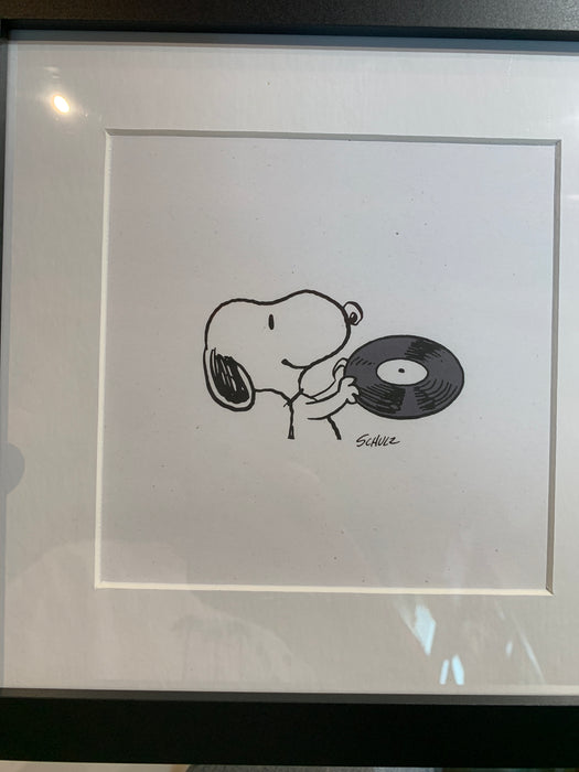 peanuts vinyl framed print handmade