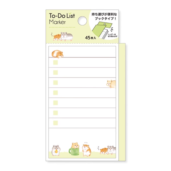 MIND WAVE To-Do List Marker - Hamster 日本Mind Wave待办事项便利贴45枚 仓鼠