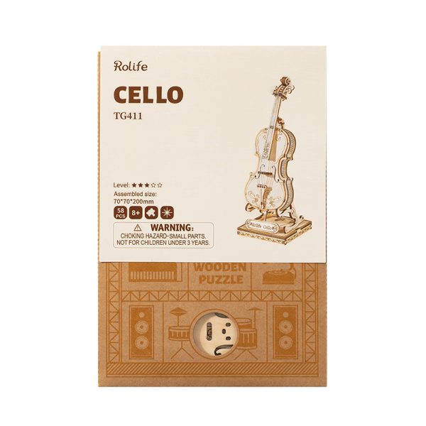ROLIFE Cello TG411 3D Wooden Puzzle 若来DIY手工拼装模型 TG411 大提琴