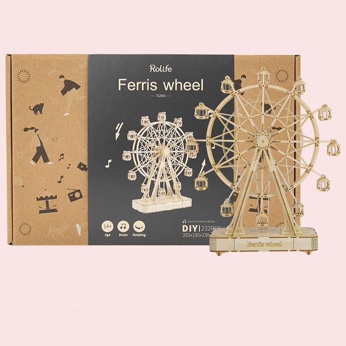 ROLIFE Music Box Ferris Wheel TGN01 3D Wooden Puzzle 若来DIY手工拼装模型 TGN01 摩天轮八音盒