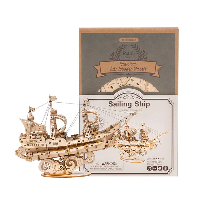 ROLIFE Sailing Ship TG305 3D Wooden Puzzle 若来DIY手工拼装模型 TG305 帆船