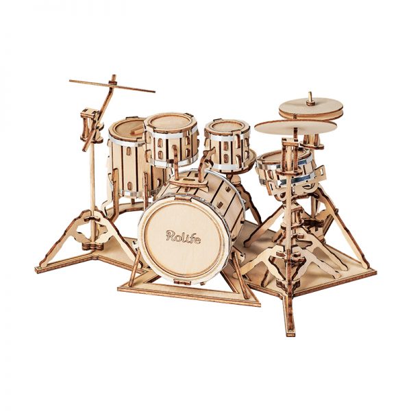 ROLIFE Drum Kit TG409 3D Wooden Puzzle 若来DIY手工拼装模型 TG409 架子鼓