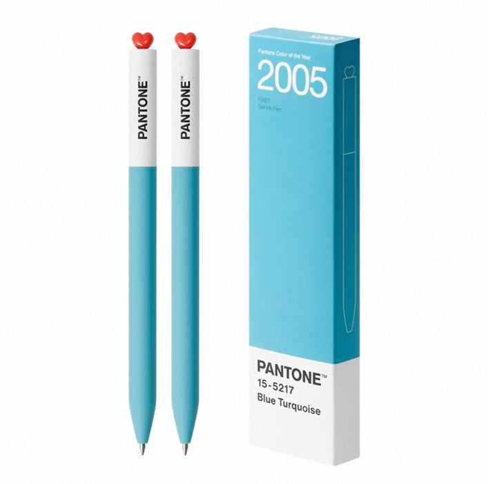 KACO FIRST & PANTONE GEL INK PEN 2005 Blue Turquoise 0.5mm Black 15-5217 2pcs KACO FIRST初心潘通联名款PANTONE年度代表色中性笔0.5mm黑色墨水2支装-2005年 土耳其蓝