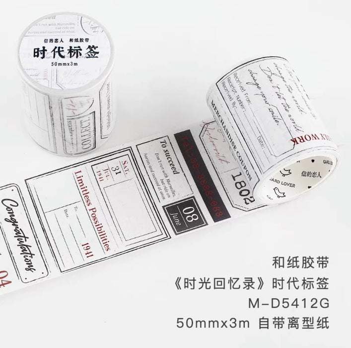 CardLover Decorative Washi Tape 信的恋人 和纸胶带 时光回忆录 时代标签