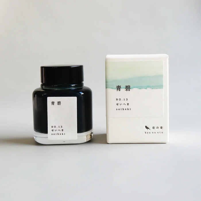 Kyo-no-oto Bottled Ink 40ml - Seiheki 日本TAG文具 京之音瓶装墨水40ml 青碧