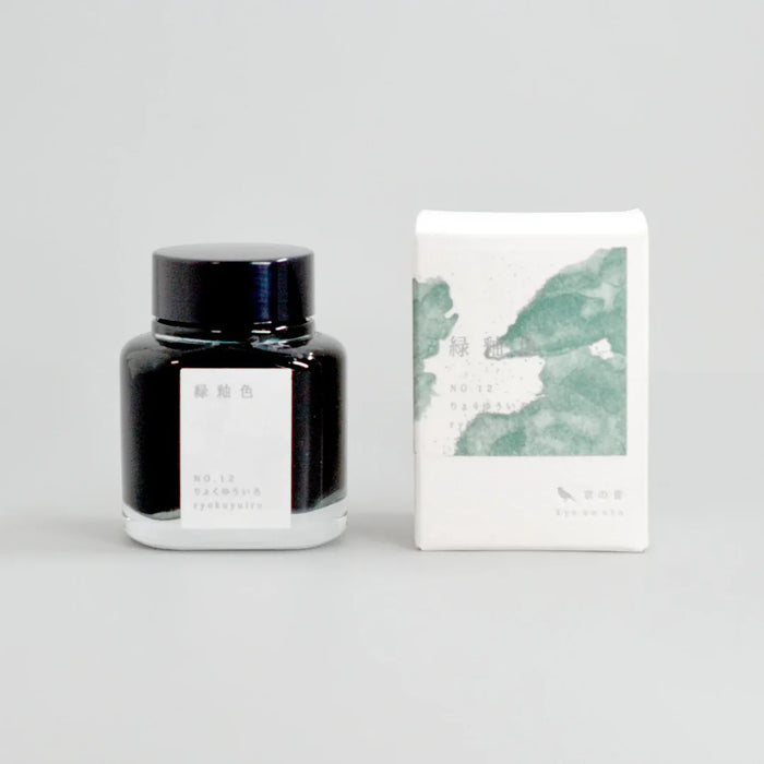 Kyo-no-oto Bottled Ink 40ml - Ryokyuuiro 日本TAG文具 京之音瓶装墨水40ml 绿釉色