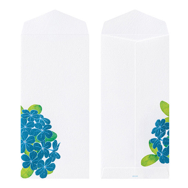 MIDORI Paper Series Envelope - Foil Plumbago Pattern日本MIDORI纸系列 信封 金属箔质感 蓝雪花纹样