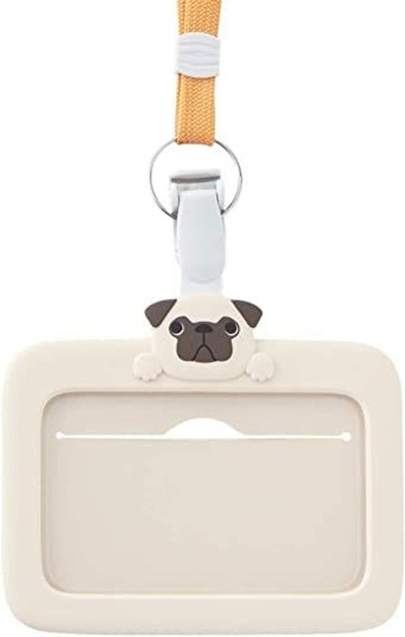 LIHIT LAB. SMARTFIT ID Card Holder - Pug 日本喜利硅胶卡套 八哥犬