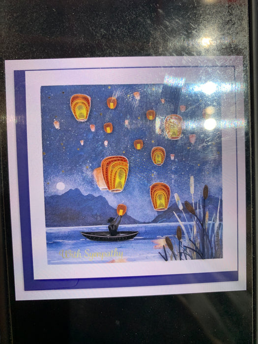quilled sympathy lanterns greeting card