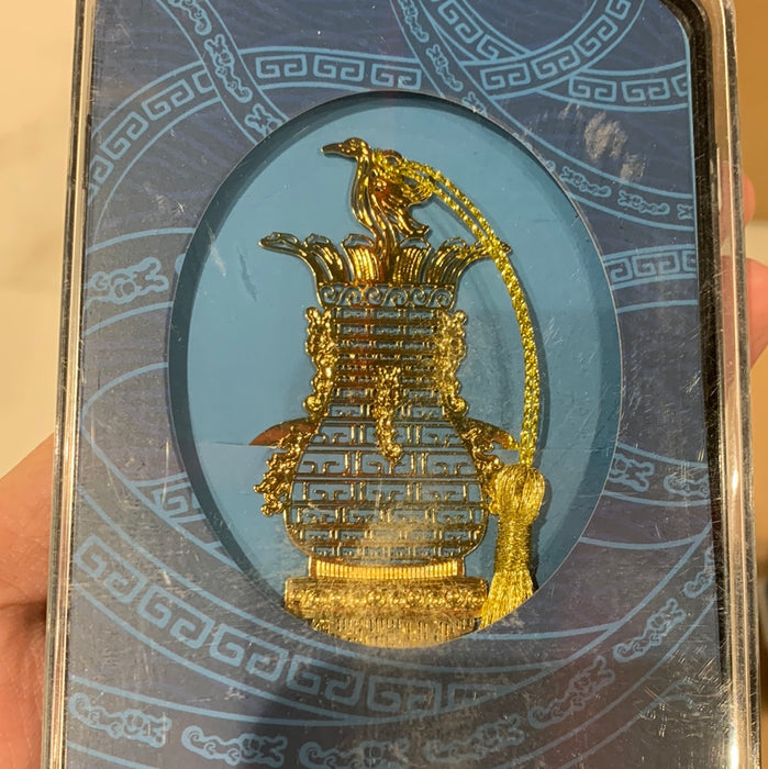 Brass Bookmark Inspired by Lotus-Crane Square Pot莲鹤方壶黄铜书签