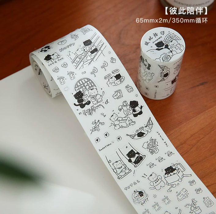 Decorative Tape Accompanying 小猫碎碎念咕卡胶带 彼此陪伴