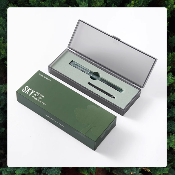 KACOGREEN SKY Premium Plastic Fountain Pen - Green KACOGREEN文采百锋SKY透明磨砂钢笔 绿色