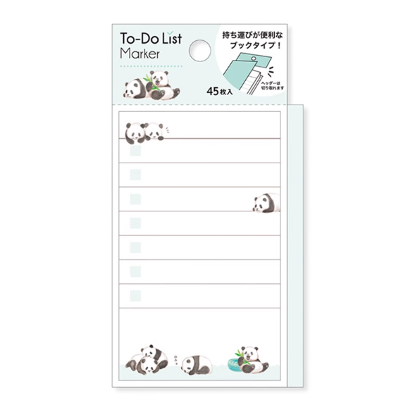 MIND WAVE To-Do List Marker - Panda 日本Mind Wave待办事项便利贴45枚 熊猫
