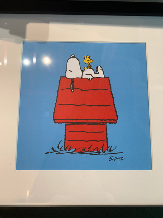peanuts house framed print handmade