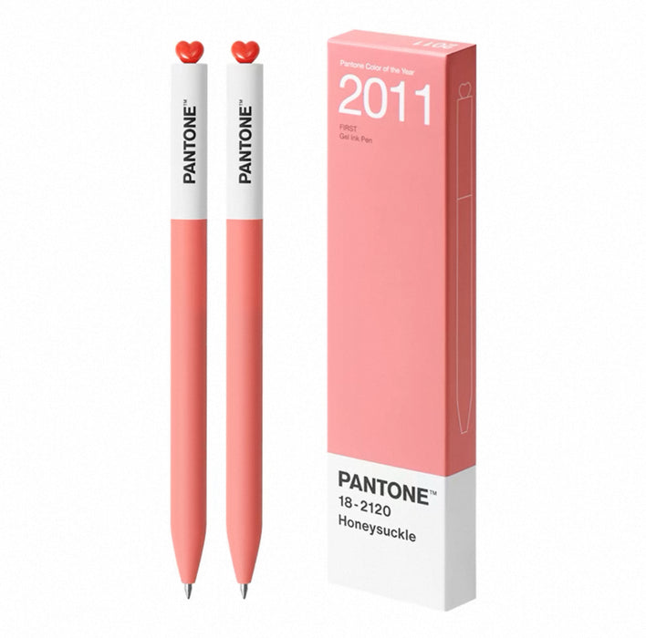 KACO FIRST & PANTONE GEL INK PEN 2011 Honeysuckle 0.5mm Black 18-2120 2pcs KACO FIRST初心潘通联名款PANTONE年度代表色中性笔0.5mm黑色墨水2支装-2011年 忍冬红