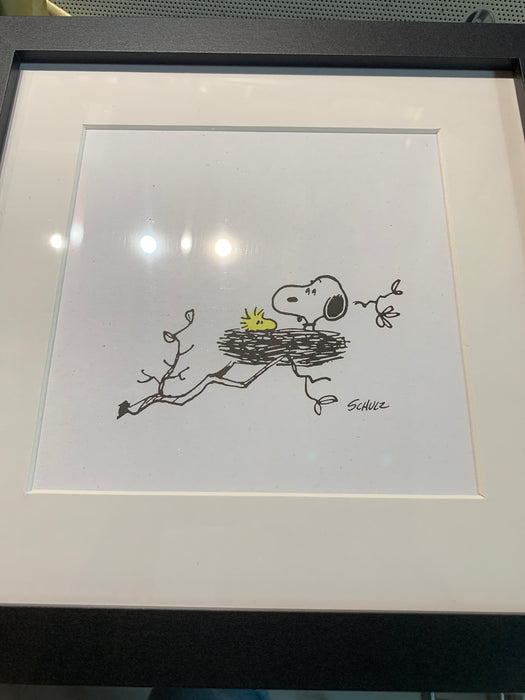peanuts nest framed print handmade