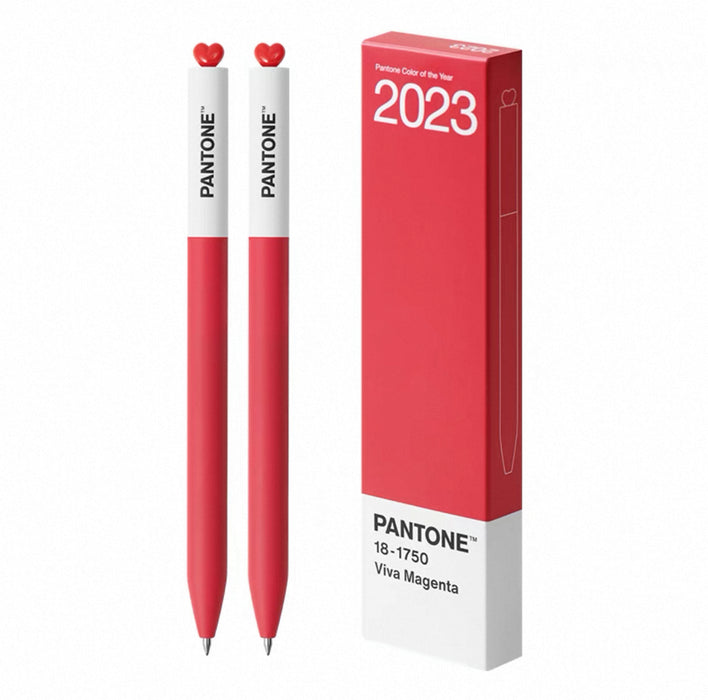 KACO FIRST & PANTONE GEL INK PEN 2023 Viva Magenta 0.5mm Black 18-1750 2pcs KACO FIRST初心潘通联名款PANTONE年度代表色中性笔0.5mm黑色墨水2支装-2023年 非凡洋红