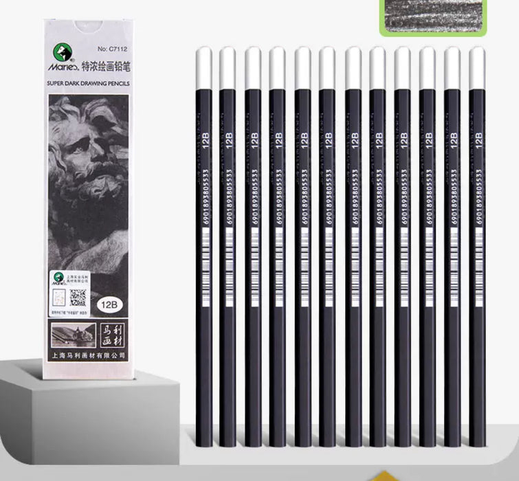 Marie's Super Dark Drawing Pencil马利牌特浓绘画铅笔 12B