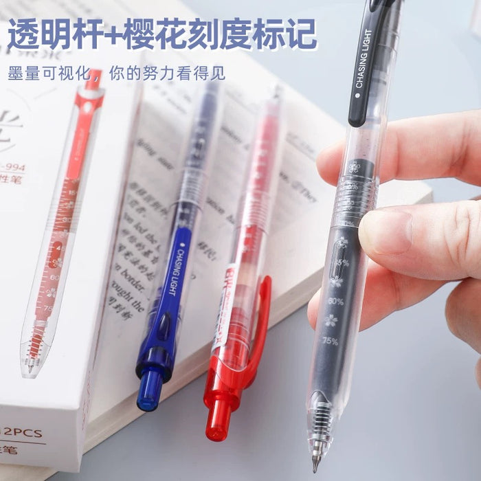 DOMI 994 Gel Pen 0.5mm Black东米994追光按动中性笔简约风刻度 0.5 黑色