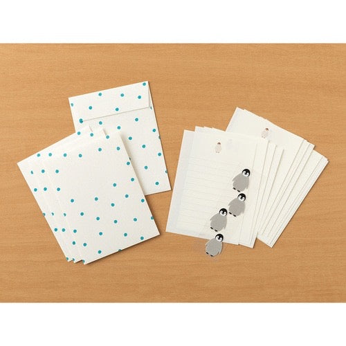 Midori Letter Set with Animal Stickers - Penguin Pattern日本MIDORI信笺套装 附带动物贴纸 企鹅