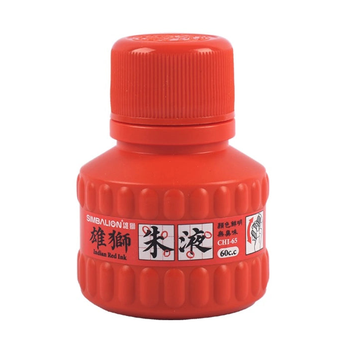 Simbalion Indian Red Ink 60 c.c 雄獅书法绘画朱液 60c.c
