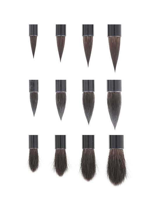 Traditional Chinese Art Brush 秋宏斋 染 手工毛笔 黑漆檀木杆松鼠毛 中号