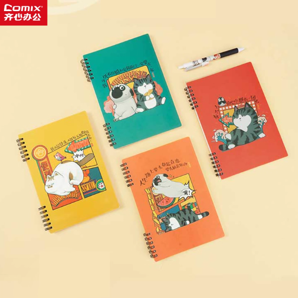COMIX WHCP5801 Two Spirals PP Cover Notebook - A5 齐心 吾皇万睡pp面双螺旋本A5