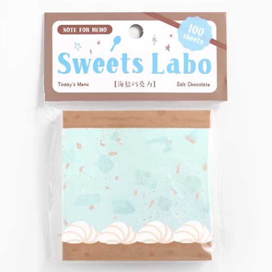 NOTE FOR 100 Sheets Squared Memo 方形便签纸 甜点研究室系列 海盐巧克力