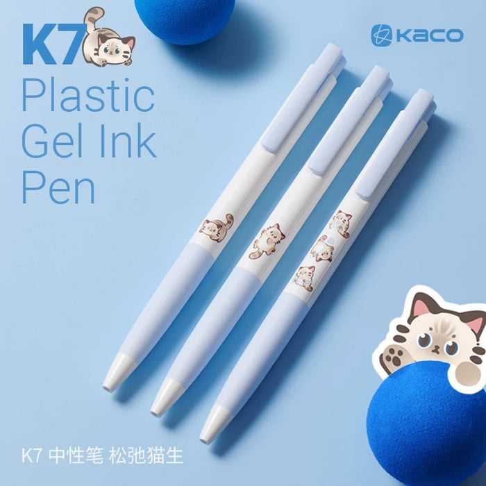 KACO K7 PLASTIC GEL INK PEN 0.5mm Black 松弛猫生中性笔套装0.5mm黑色墨水
