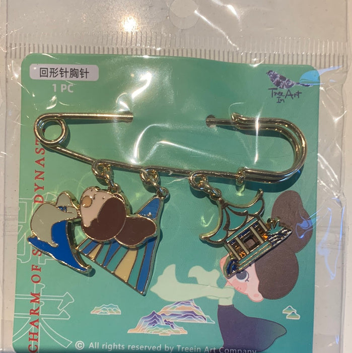 Artistic ‌Paperclip Brooch 雅宋青绿回形针胸针