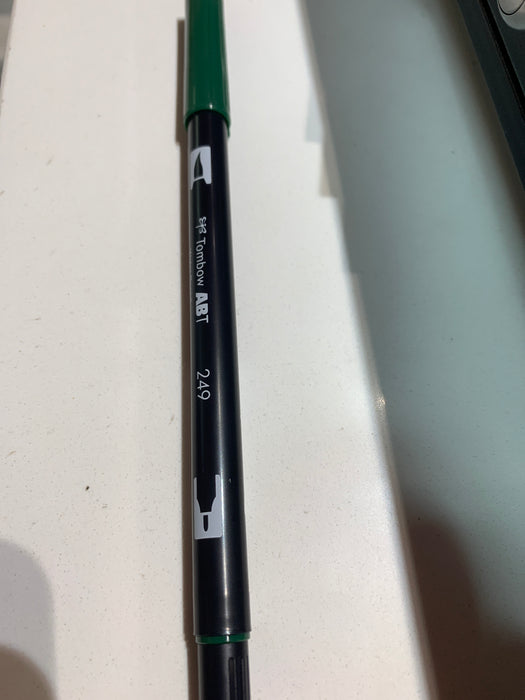 Tombow 56528 Dual Brush Pen Art Marker, 249 - Hunter Green, 1-Pack. Blendable, Brush and Fine Tip Marker