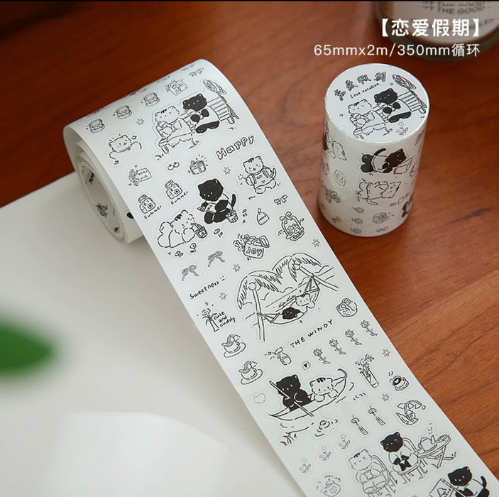Decorative Tape Love Vacation 小猫碎碎念咕卡胶带 恋爱假期
