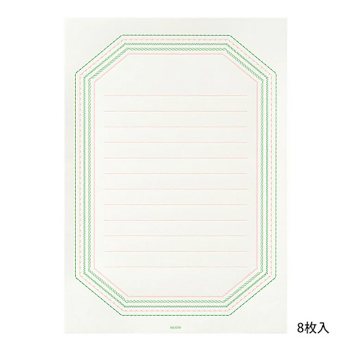 Midori Letterpress Stationery Set, Frame Pink 日本MIDORI凸版印刷信笺套装 粉色相框款