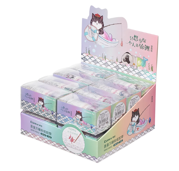 COMIX WHCV6002 Mermaid Series Washi Tapes - 4pcs 齐心 吾皇万睡美人鱼系列和纸胶带 4卷装
