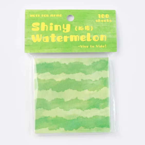 NOTE FOR 100 Sheets Squared Memo 方形便签纸 闪亮的西瓜系列 瓜皮