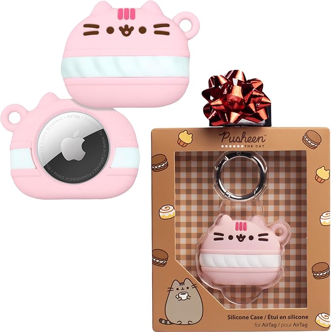 iFaceSilicone Protective Cover Designed for Apple AirTags - Pusheen - Macaron iFace胖吉猫Airtag硅胶保护套 马卡龙