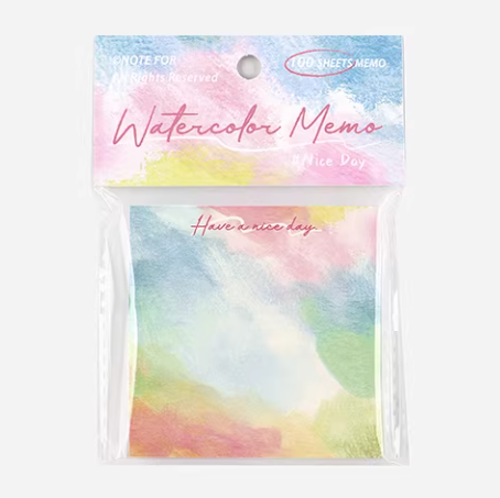 NOTE FOR 100 Sheets Squared Memo 方形便签纸 水彩记事笺系列 美好一天
