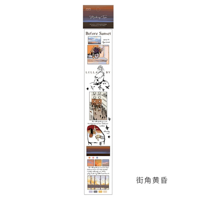 Decorative Tape 孤独巡游和纸长条胶带艺术家梵高 街角黄昏