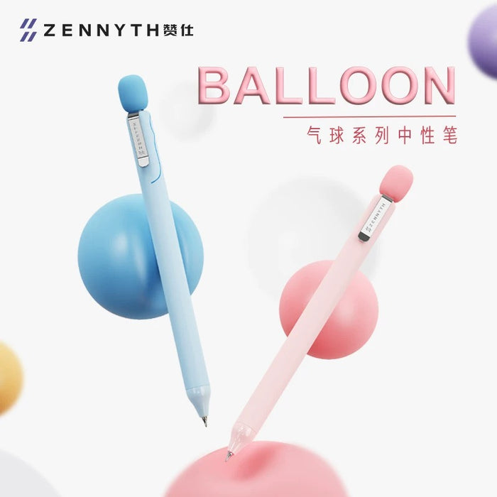 ZENNYTH Ballon Style Gel Pen Pink 赞仕气球笔ins高颜值捏捏解压按动笔0.5 粉色笔杆