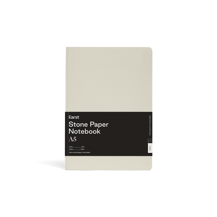 Karst Stone Paper Notebook, Lined 144 Pages A5 Softcover, Stone澳洲KARST石材纸笔记本 A5软皮横格 石头色